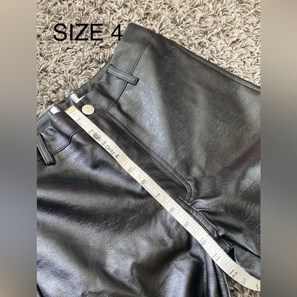 NWOT Princess Polly Faux Leather High Waisted Straight  MACEY Black Pants - Picture 12 of 16